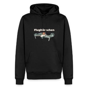 Flughörnchen - Eichhörnchen in Quadrocopter - Männer Premium Bio Hoodie - Schwarz - Vorne - Nico (187cm)