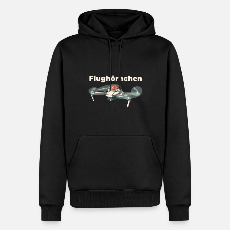 Flughörnchen - Eichhörnchen in Quadrocopter - Männer Premium Bio Hoodie - Schwarz