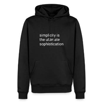 Simplicity is the ultimate sophistication - spruch - Männer Premium Bio Hoodie - Schwarz - Vorne - Nico (187cm)