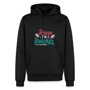 I've seen worse butcher gift - Men’s Premium Organic Hoodie - black - Front - Nico (187cm)