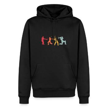 Lustiges Kricket Spruch Vintage Cricket Spiel - Männer Premium Bio Hoodie - Schwarz - Vorne - Nico (187cm)