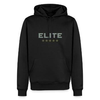 Elite Text 5 Sterne Für die Besten der Besten - Männer Premium Bio Hoodie - Schwarz - Vorne - Nico (187cm)