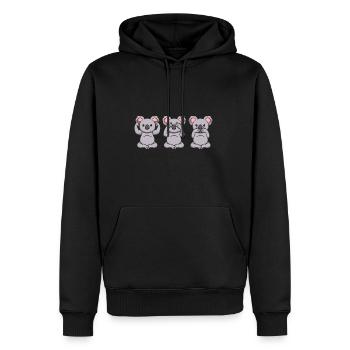 Nicht sehen Nicht hören Nicht sprechen - Männer Premium Bio Hoodie - Schwarz - Vorne - Nico (187cm)