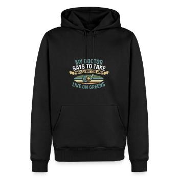 Lebe auf grünen. Humorvolle Person Geschenk - Männer Premium Bio Hoodie - Schwarz - Vorne - Nico (187cm)