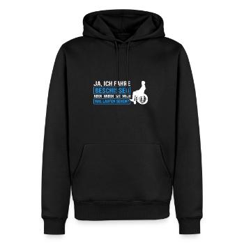 Rollstuhlfahrer Rollstuhl Spruch Geschenkidee Roll - Männer Premium Bio Hoodie - Schwarz - Vorne - Nico (187cm)