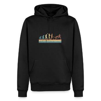 Rugby Ball Sport Player Retro Evolution Rugby Team - Men’s Premium Organic Hoodie - black - Front - Nico (187cm)