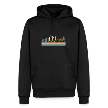 Rugby Ball Sport Player Retro Evolution Rugby Team - Men’s Premium Organic Hoodie - black - Front - Nico (187cm)