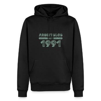Witzig 1991 - Männer Premium Bio Hoodie - Schwarz - Vorne - Nico (187cm)