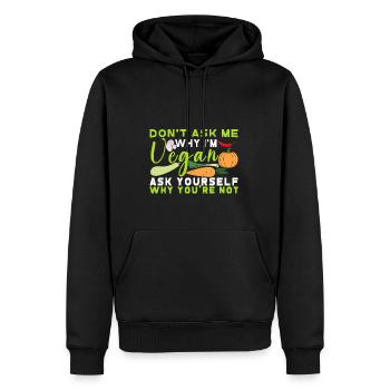 Vegan Fleischlos Tierlieb & Veganer - Männer Premium Bio Hoodie - Schwarz - Vorne - Nico (187cm)