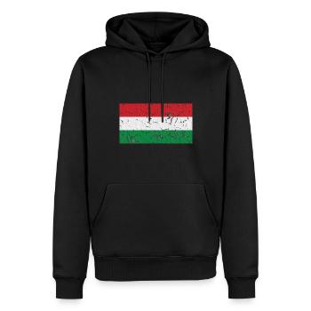 Hongrie - Sweat à capuche Premium bio Homme - noir - Devant - Nico (187cm)