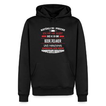 BIERTRINKER - Männer Premium Bio Hoodie - Schwarz - Vorne - Nico (187cm)