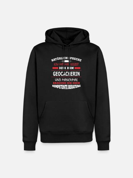 GEOCACHERIN - Männer Premium Bio Hoodie - Schwarz