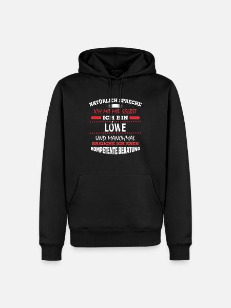 LÖWE - Männer Premium Bio Hoodie - Schwarz