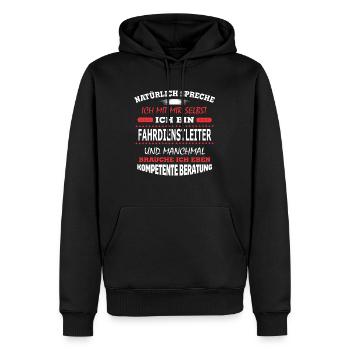 FAHRDIENSTLEITER - Männer Premium Bio Hoodie - Schwarz - Vorne - Nico (187cm)