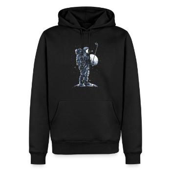 Astronaut - Männer Premium Bio Hoodie - Schwarz - Vorne - Nico (187cm)