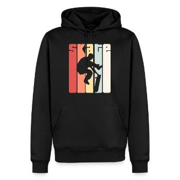 Skate Retro Skater Skateboard Skateboarden - Männer Premium Bio Hoodie - Schwarz - Vorne - Nico (187cm)