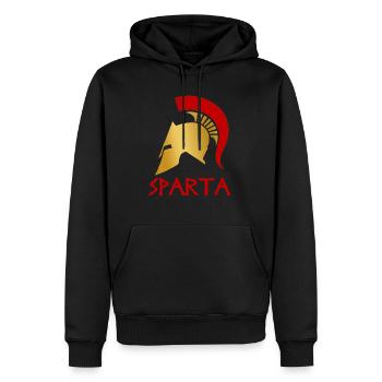 Sparte - Sweat à capuche Premium bio Homme - noir - Devant - Nico (187cm)