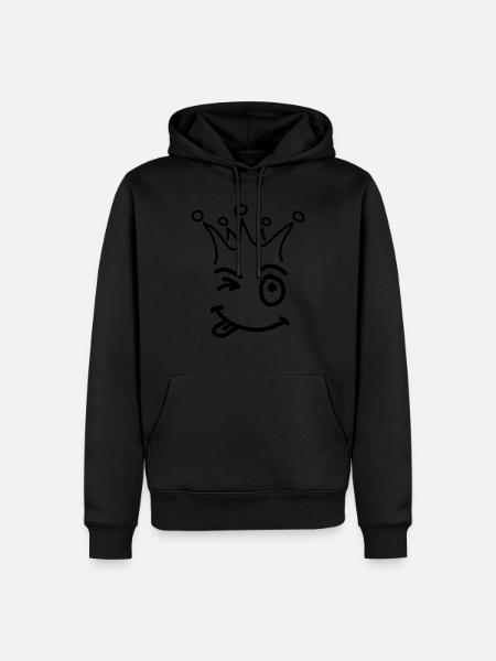 smile_Krone_sc1 - Männer Premium Bio Hoodie - Schwarz