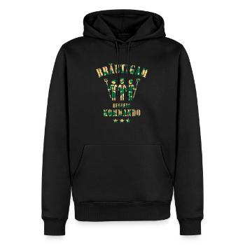 Bräutigam Begleitkommando (JGA / Camouflage / PNG) - Männer Premium Bio Hoodie - Schwarz - Vorne - Nico (187cm)