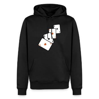 carte poker carre as 1 - Sweat à capuche Premium bio Homme - noir - Devant - Nico (187cm)