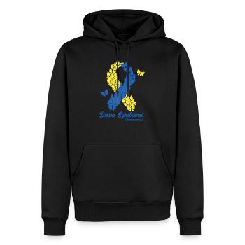 Sensibilisation au syndrome de Down - Sweat à capuche Premium bio Homme - noir - Devant - Nico (187cm)