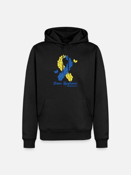Down-Syndrom-Bewusstsein - Männer Premium Bio Hoodie - Schwarz