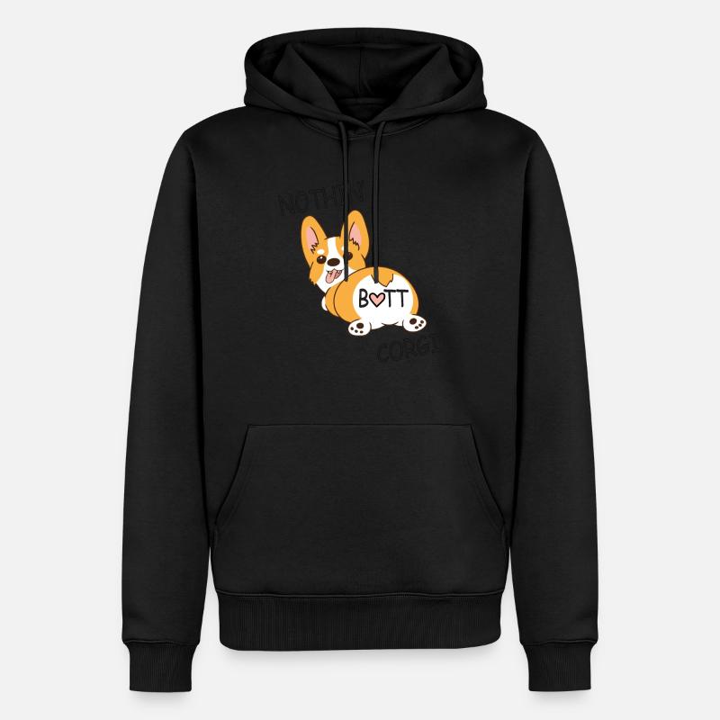 corgi - Männer Premium Bio Hoodie - Schwarz