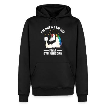I'm Not A Gym Rat - I'm A Gym Unicorn - Männer Premium Bio Hoodie - Schwarz - Vorne - Nico (187cm)