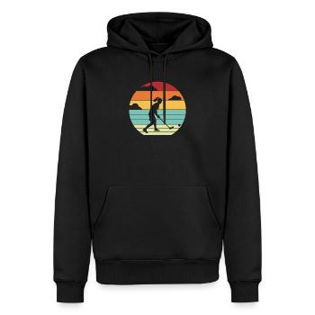 Hockey Joueur Rétro Joueur De Hockey Sur Gazon - Sweat à capuche Premium bio Homme - noir - Devant - Nico (187cm)