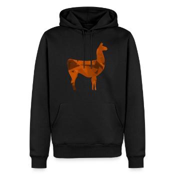 Lama, Lamas, Inca, Incas, Pérou, Andes, Alpaga, Alpaga - Sweat à capuche Premium bio Homme - noir - Devant - Nico (187cm)