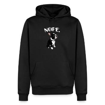 Boston Terrier - Männer Premium Bio Hoodie - Schwarz - Vorne - Nico (187cm)
