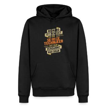 Servicetechniker fast Perfekt IT-Spezialist - Männer Premium Bio Hoodie - Schwarz - Vorne - Nico (187cm)