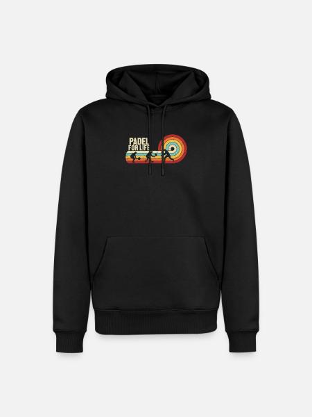 Padel For Life Padel Tennis Paddle Tennis Padel - Sweat à capuche Premium bio Homme - noir