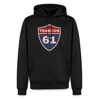 Trabzon - Männer Premium Bio Hoodie - Schwarz - Vorne - Nico (187cm)