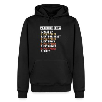 Padel Perfect Day Paddle Tennis Paddleball Padel - Männer Premium Bio Hoodie - Schwarz - Vorne - Nico (187cm)
