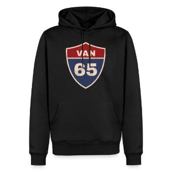 Van - Sweat à capuche Premium bio Homme - noir - Devant - Nico (187cm)