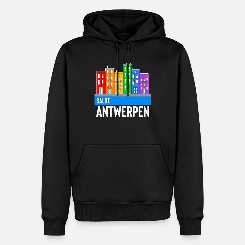 Antwerpen - Sweat à capuche Premium bio Homme - noir