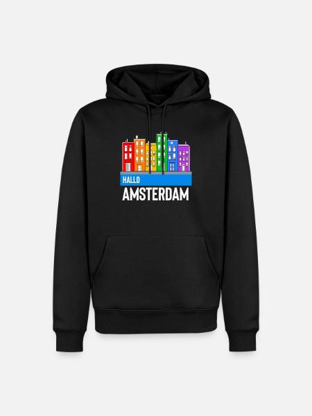 Amsterdam - Sweat à capuche Premium bio Homme - noir