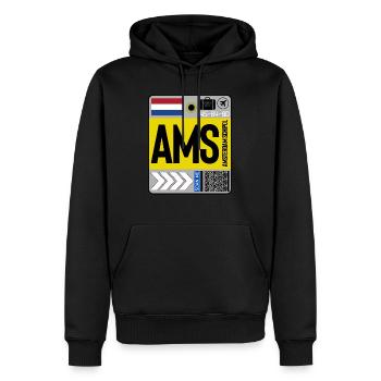 Flughafen Amsterdam Schipol - Männer Premium Bio Hoodie - Schwarz - Vorne - Nico (187cm)