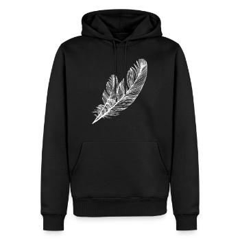 kleine und große Feder - Männer Premium Bio Hoodie - Schwarz - Vorne - Nico (187cm)