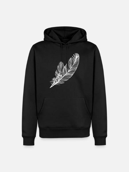 small and large feather - Men’s Premium Organic Hoodie - black