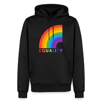 lgbtq equality - Sweat à capuche Premium bio Homme - noir - Devant - Nico (187cm)