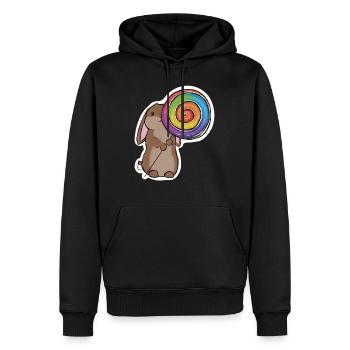 Lollipop rabbit - Men’s Premium Organic Hoodie - black - Front - Nico (187cm)