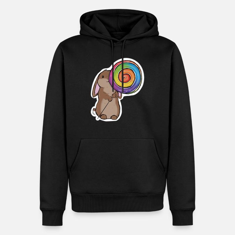 Lapin sucette - Sweat à capuche Premium bio Homme - noir