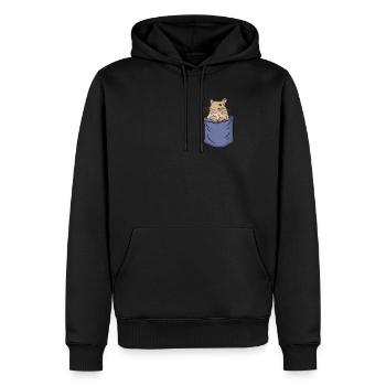 Degu Chest Pocket Nagetier Strauchratte - Männer Premium Bio Hoodie - Schwarz - Vorne - Nico (187cm)
