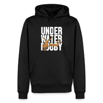 Underwater Rugby Silhouette UWR Wassersport - Männer Premium Bio Hoodie - Schwarz - Vorne - Nico (187cm)