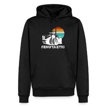 Fendtastic Traktor Vintage - Männer Premium Bio Hoodie - Schwarz - Vorne - Nico (187cm)