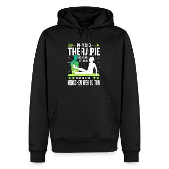 Physiothérapie Physiothérapeute Physiothérapie - Sweat à capuche Premium bio Homme - noir - Devant - Nico (187cm)