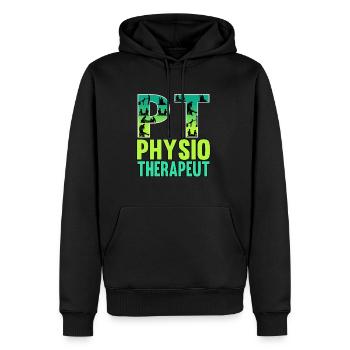 Physiotherapeut Physiotherapeut Krankengymnastik - Männer Premium Bio Hoodie - Schwarz - Vorne - Nico (187cm)