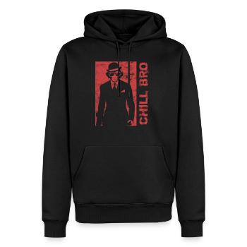 Cooler Affe Gorilla - Chill Bro Geschenk - Männer Premium Bio Hoodie - Schwarz - Vorne - Nico (187cm)